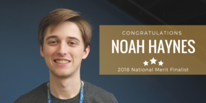 Noah Haynes Advances as National Merit Scholar Finalist