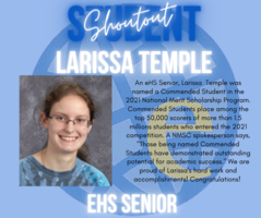 Student Shoutout - Larissa Temple!