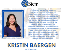 Staff Shoutout - Ms. Baergen!