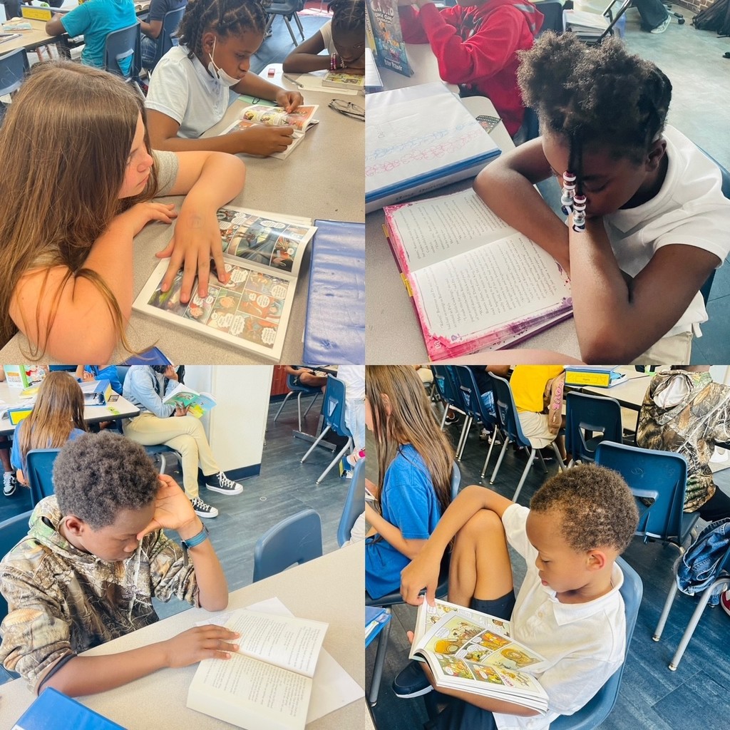 Students engaged in reading for Power Time